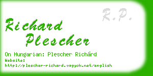 richard plescher business card
